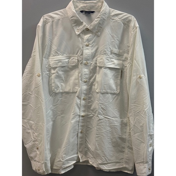 ExOfficio Bugs Away Halo Long Sleeve Shirt Mens Large White Ventilated Fishing - Picture 1 of 13